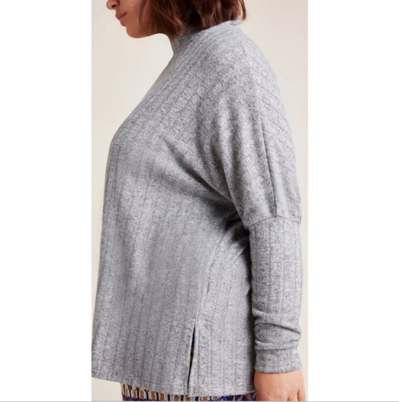Anthropologie Eri + Ali Fiona Hacci Tunic Ribbed Tunic Sweater Mock Neck Large - Picture 2 of 10